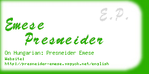 emese presneider business card